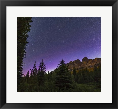 Framed Big and Little Dippers, and Polaris, Over Castle Mountain in Banff National Park Print