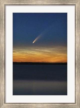 Framed Comet NEOWISE With Noctilucent Clouds Above Deadhorse Lake Print