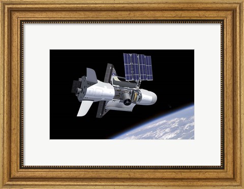Framed Artist&#39;s Concept of the NASA X-37B Spacecraft in Orbit Print