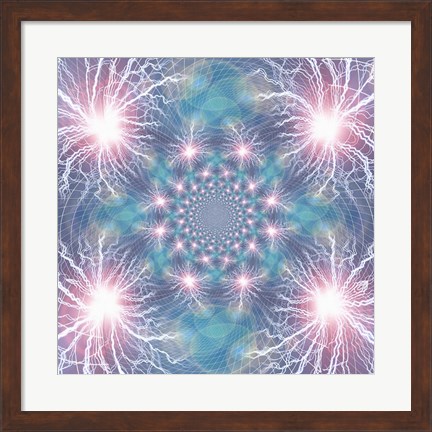 Framed Abstract Fractal Composition Print