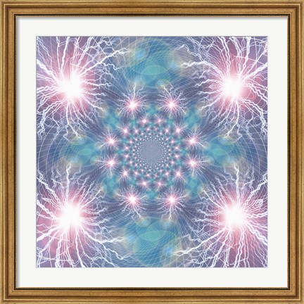 Framed Abstract Fractal Composition Print