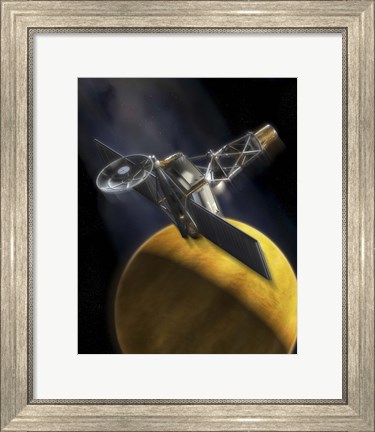 Framed Artist&#39;s Concept of the Mariner 2 Space Probe Passing Venus Print