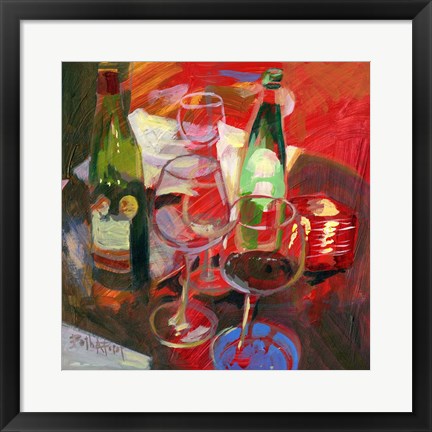 Framed Vin Rouge: Red Wine Print