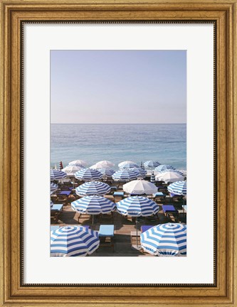 Framed French Riviera Sea Stripes Print