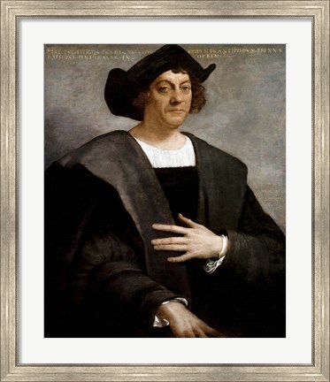 Framed Christopher Columbus, by Sebastiano del Piombo, 1519 Print