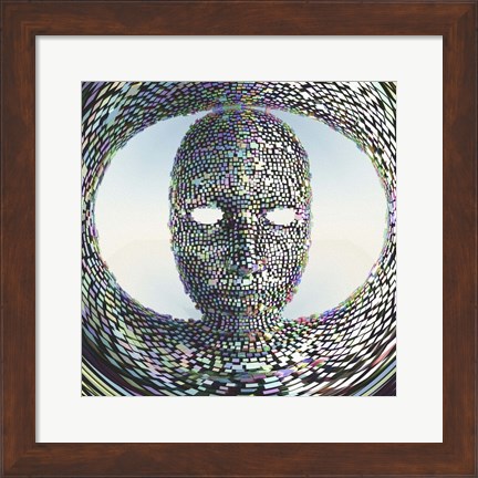 Framed Prismatic Face Mask Print