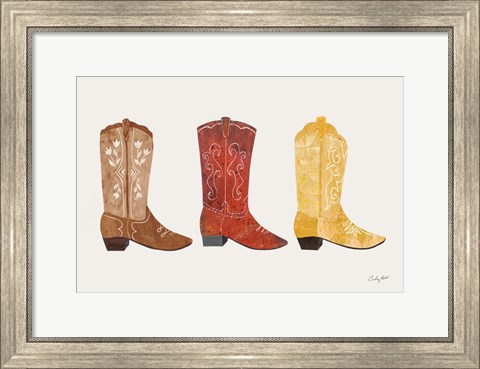 Framed Western Cowgirl Boot VII Print