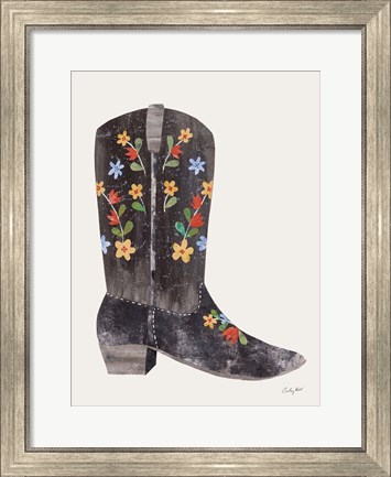 Framed Western Cowgirl Boot III Print