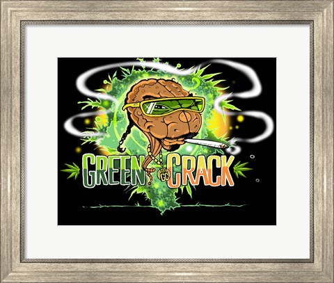 Framed Green Crack Print