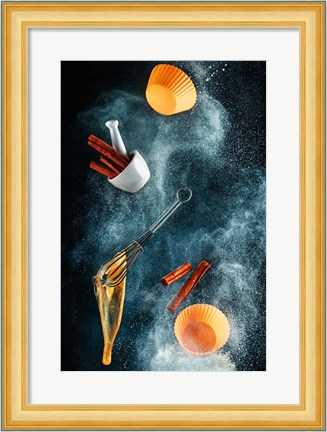 Framed Kitchen Mess: Cinnamon Cupcake Print