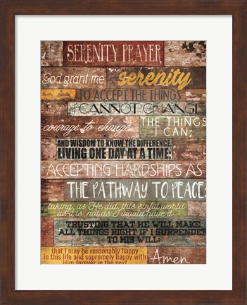 Framed Serenity Prayer Print