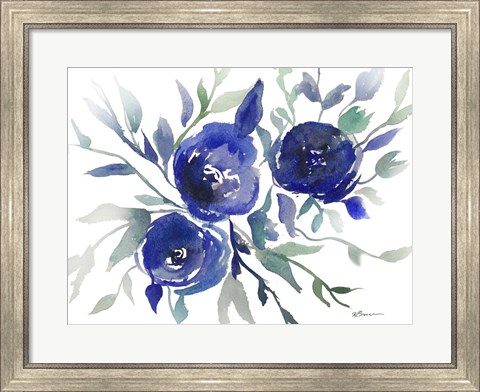 Framed Blue Roses Print