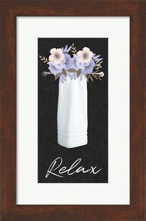 Framed Relax Floral Towel Print