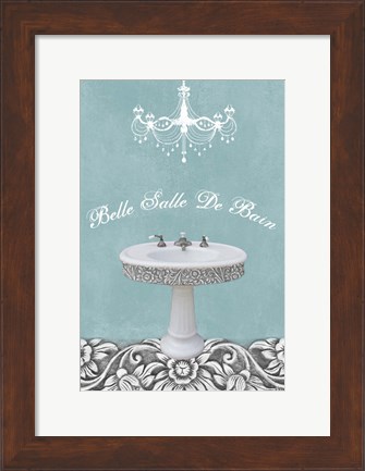 Framed Teal Sink Belle 1 Print