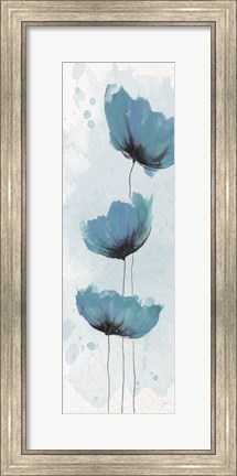 Framed Blue Poppies 1 Print