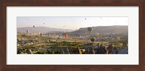 Framed Air Balloons in Goreme, Cappadocia, Turkey Print