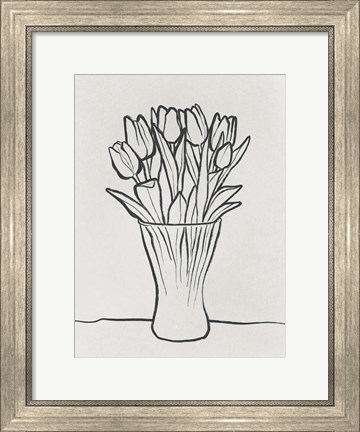 Framed Illustrated Vase Print