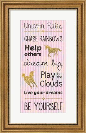 Framed Unicorn Rules Print