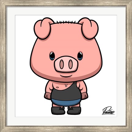 Framed Preston Pig Print