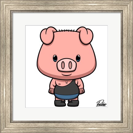 Framed Preston Pig Print