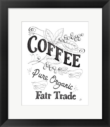 Framed Authentic Coffee VI BW Print