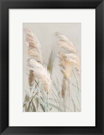 Framed Neutral Pampas Grasses III Print