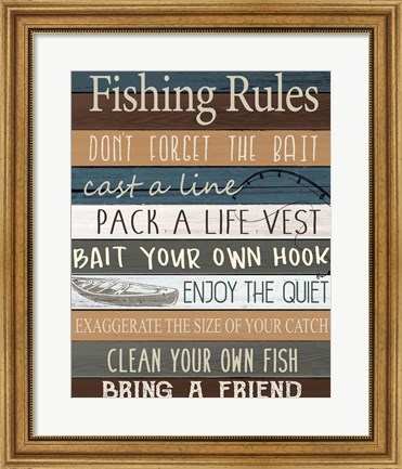 Framed Fishing v2 Print