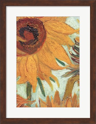 Framed Vase with Twelve Sunflowers, .c1888 (detail) Print