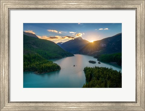 Framed Sunset at Diablo Lake Print