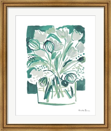 Framed Light Green Tulips II Print