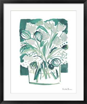 Framed Light Green Tulips II Print