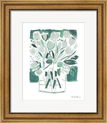 Framed Light Green Tulips I Print