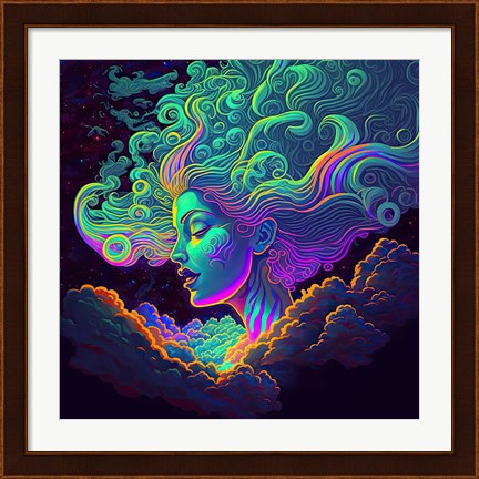 Framed Clouded Goddess 3 Print