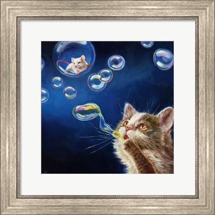 Framed Blowing Bubbles Print