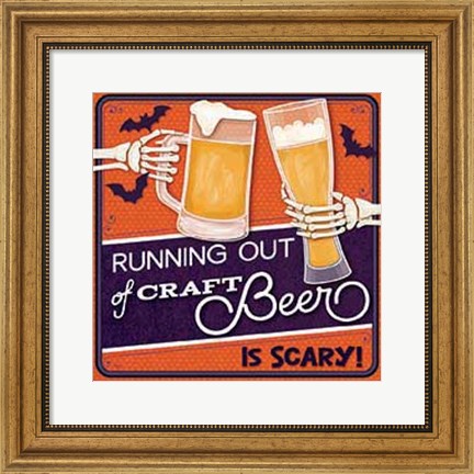 Framed Running out of Craft Beer Print