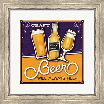 Framed Craft Beer will Always Help Print