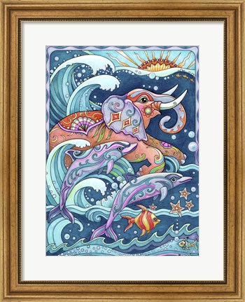 Framed Riding the Waves Print