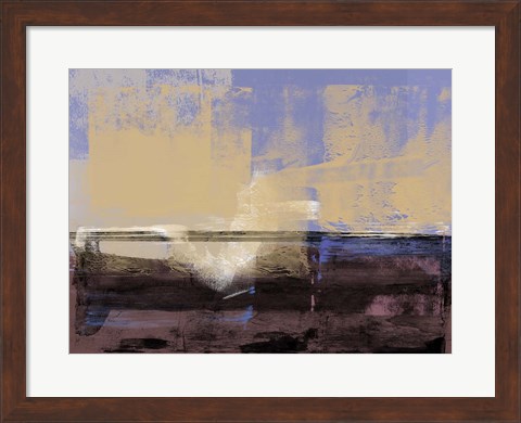 Framed Abstract Ochre and Violet Print