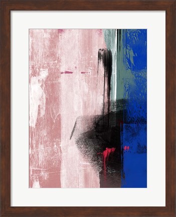 Framed Blue and Black Abstract Composition I Print