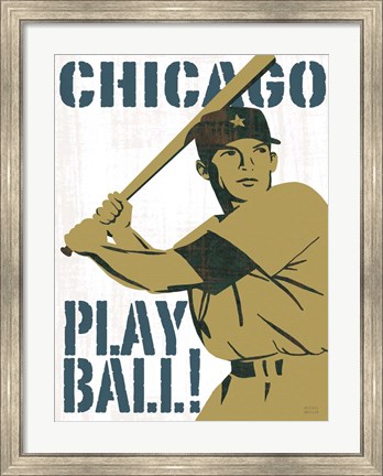 Framed Play Ball Chicago Print