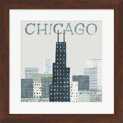 Framed Chicago Landmarks I Print