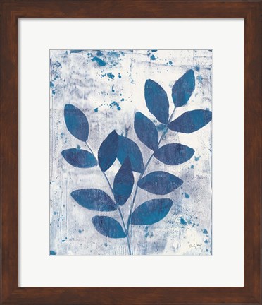 Framed Leaves of Blue II Print