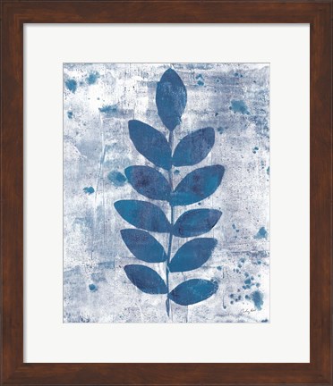 Framed Leaves of Blue I Print