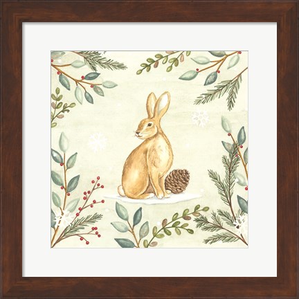 Framed Woodland Animals Rabbit Print