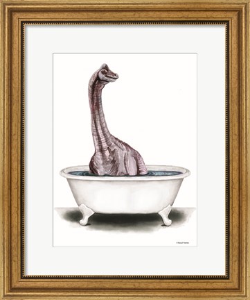 Framed Dino Bath II Print