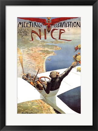 Framed Meeting d&#39;Aviation Nice Print