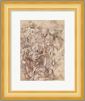 Framed Sepia Woman and Child Print