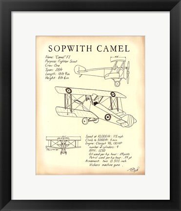 Framed Sopwith Camel Print