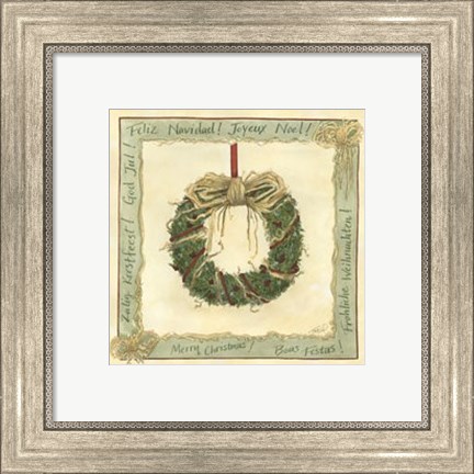 Framed Raffia Wreath I Print