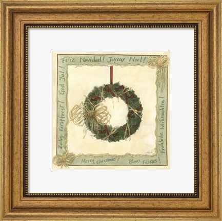 Framed Raffia Wreath II Print